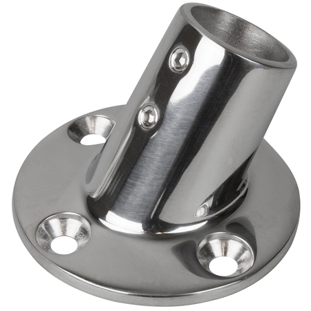 SEA-DOG Rail Base Fitting 2-3/4" Round Base 60degree 316 Stainless Steel-1" OD 280601-1